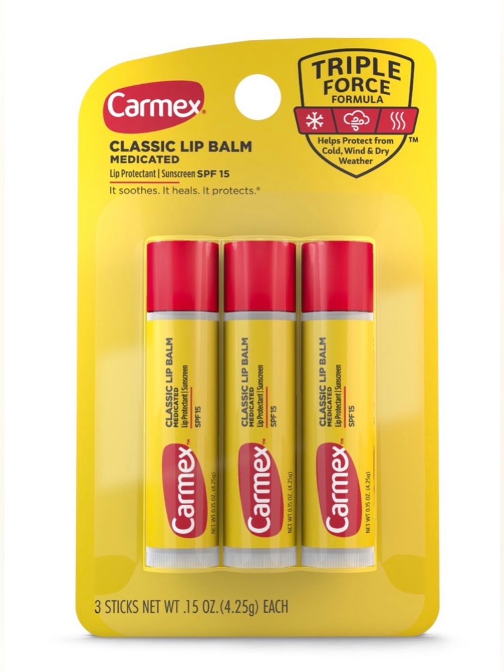 Carmex Medicated Lip Balm Sticks, Lip Moisturizer for Chapped Lips 0.15 oz